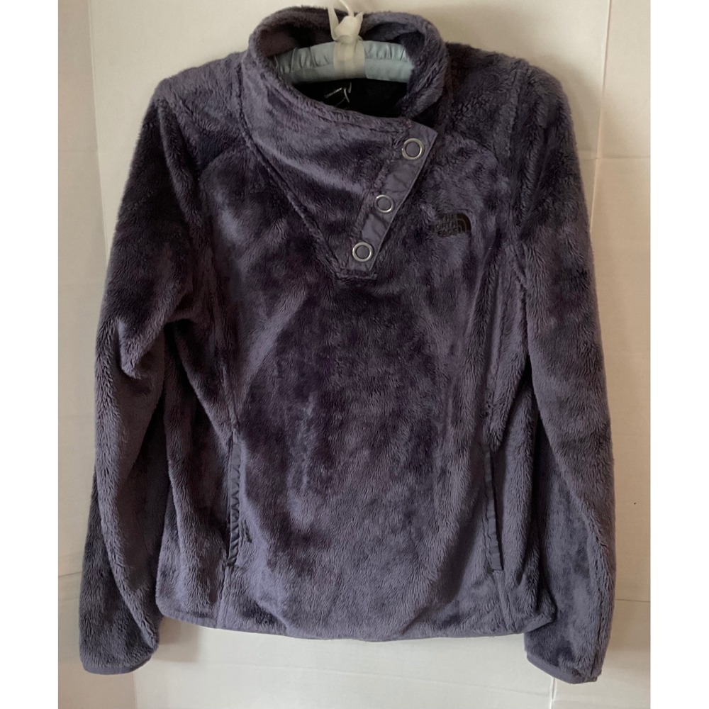 The North Face Osito Asymmetrical Snap Fleece Pullover Purple Womens Small A7QJ
